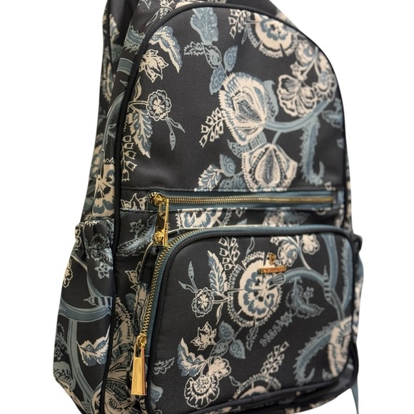 Spartina 449 blue  and Cream Floral tech Backpack - Picture 2 of 16